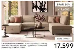 Skeidar CATS U-SOVESOFA tilbud