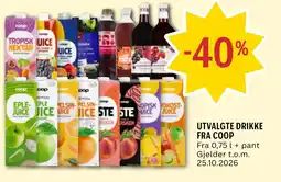Coop Prix Utvalgte drikke fra Coop tilbud