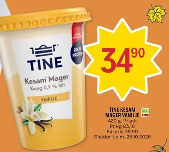 Coop Prix Tine Kesam Mager Vanilje tilbud