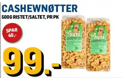 Price Lagerbutikk Go Nuts Cashewnøtter tilbud