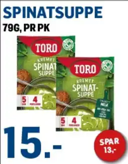 Price Lagerbutikk Toro spinatsuppe tilbud