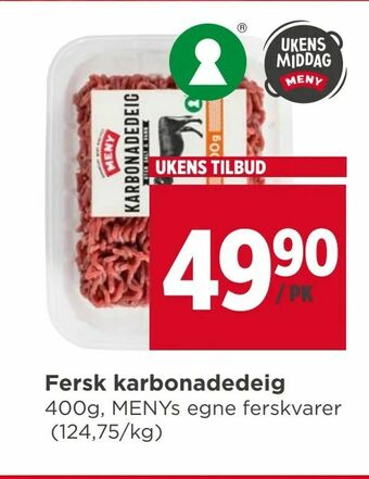 Meny Fersk karbonadedeig tilbud