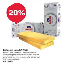 Byggmax Isolasjon Ursa 37 Plate tilbud