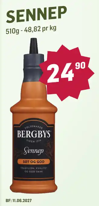 Holdbart Bergbys Sennep tilbud