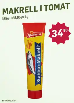 Holdbart Stabburet Makrell i Tomat tilbud