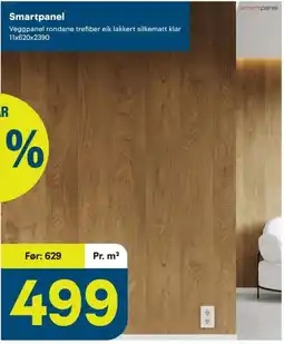 Maxbo Smartpanel veggpanel rondane trefiber eik lakkert silkematt klar tilbud