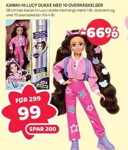 Extra Leker Kawaii Hi Lucy dukke med 10 overraskelser tilbud