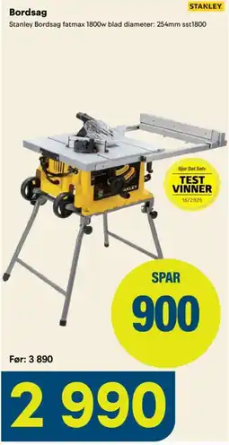 Maxbo Stanley Bordsag fatmax 1800w tilbud