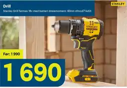 Maxbo Stanley Drill fatmax 18v med batteri tilbud