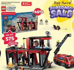 Extra Leker Lego city brannstasjon med brannbil 60414 tilbud