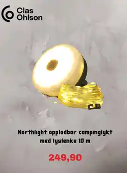 Clas Ohlson Clas Ohlson Northlight oppladbar campinglykt tilbud
