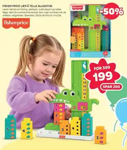 Extra Leker Fisher Price Lær å Telle Alligator tilbud