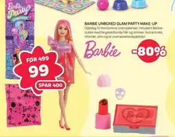 Extra Leker Barbie Unboxed Glam Party Make-Up tilbud