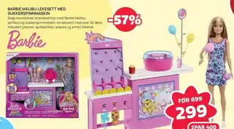 Barbie Malibu lekesett med sukkerspinnmaskin