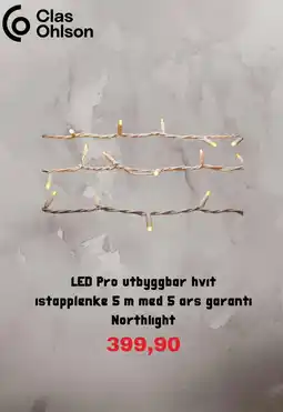 Clas Ohlson Northlight LED Pro utbyggbar hvit istapplenke tilbud