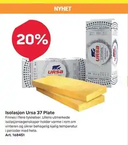 Byggmax Isolasjon Ursa 37 Plate tilbud