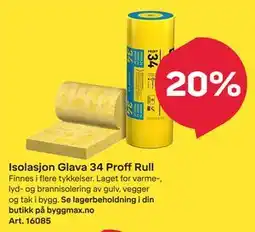 Byggmax Isolasjon Glava 34 Proff Rull tilbud