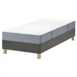 IKEA LyngÖr Kontinentalseng, Vesteröy medium/lys blå mørk grå, 90x200 cm tilbud