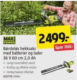 Jula Max Power børsteløs hekksaks tilbud