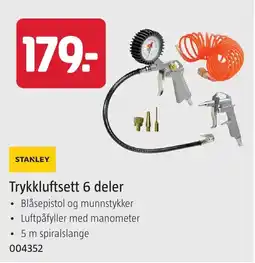 Jula Stanley trykkluftsett 6 deler tilbud