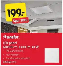 Jula Anslut led-panel tilbud