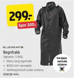 Jula Bluewear Regnfrakk tilbud
