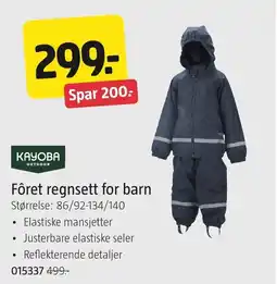 Jula Kayoba Outdoor Fôret regnsett for barn tilbud