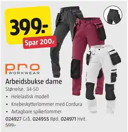 Jula Pro Workwear Arbeidsbukse dame tilbud