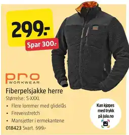 Jula Pro Workwear Fiberpelsjakke herre tilbud