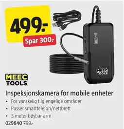 Jula MeeC Tools inspeksjonskamera for mobile enheter tilbud