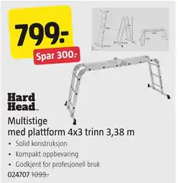 Jula Hard Head Multistige med plattform 4x3 trinn 3,38 m tilbud