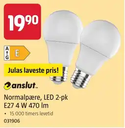 Jula anslut Normalpære, LED 2-pk tilbud