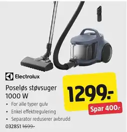Jula Electrolux poseløs støvsuger tilbud