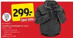 Jula Varmfôret arbeidsjakke for menn tilbud