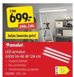 Jula LED-armatur 6300 lm 46 W 124 cm tilbud