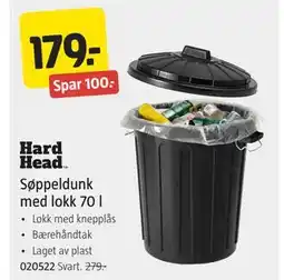 Jula Søppeldunk med lokk 70 l tilbud