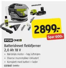 Jula Batteridrevet flekkfjerner 2,0 Ah 18 V tilbud