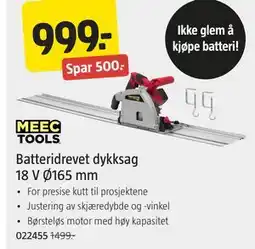 Jula Batteridrevet dykksag 18 V Ø165 mm tilbud
