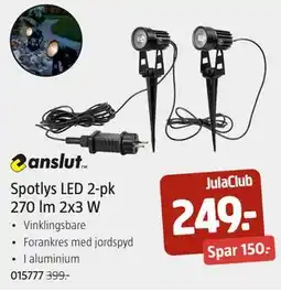 Jula Spotlys LED 2-pk 270 lm 2x3 W, Medlemspris tilbud