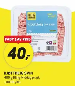 Bunnpris KJØTTDEIG SVIN tilbud