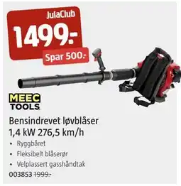 Jula Bensindrevet løvblåser 1,4 kW 276,5 km/h, Medlemspris tilbud