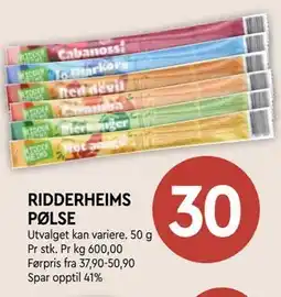 Coop Mega RIDDERHEIMS PØLSE tilbud