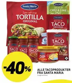 Bunnpris ALLE TACOPRODUKTER FRA SANTA MARIA tilbud