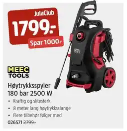Jula Høytrykksspyler 180 bar 2500 W tilbud