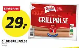 Bunnpris GILDE GRILLPØLSE tilbud