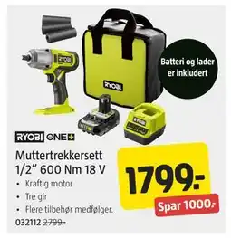 Jula Muttertrekkersett 1/2” 600 Nm 18 V tilbud