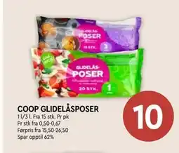 Coop Mega COOP GLIDELÅSPOSER tilbud