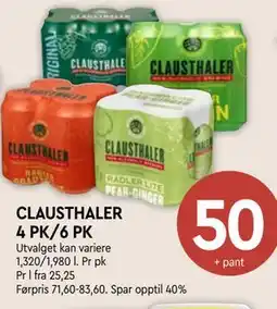 Coop Mega CLAUSTHALER 4 PK/6 PK tilbud