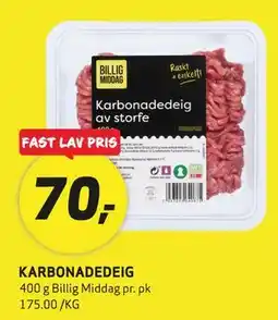 Bunnpris KARBONADEDEIG tilbud