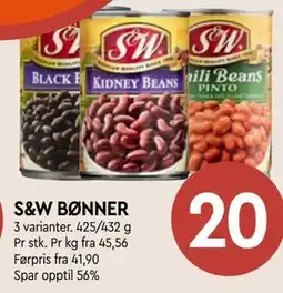 Coop Mega S&W BØNNER tilbud